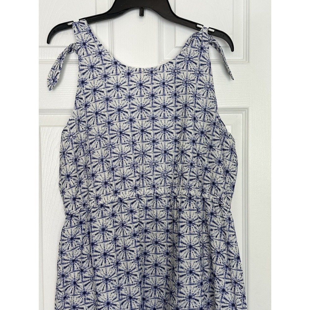 Soft Surroundings Kyoto Embroidered White Blue Eyelet‎ Tiered Maxi Dress Sz PXL - Picture 11 of 12